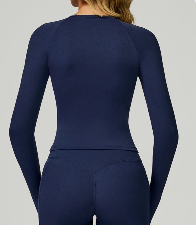 Navy Blue Berry Fit Essential Long Sleeve