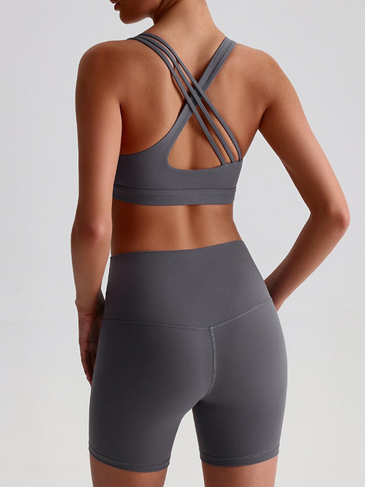 Dark Grey Berry Workout Shorts