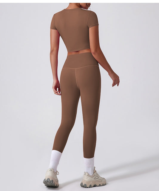 Brown Berry Fit Crop Top