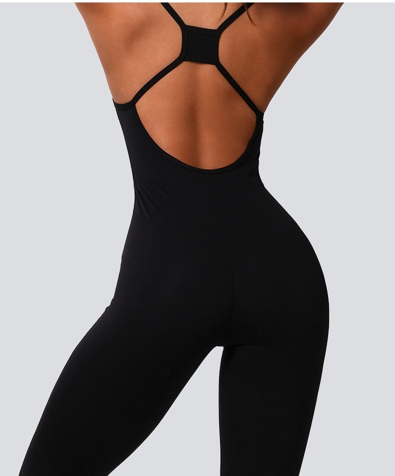 Berry Fit Sculpt Backless Jumpsuit